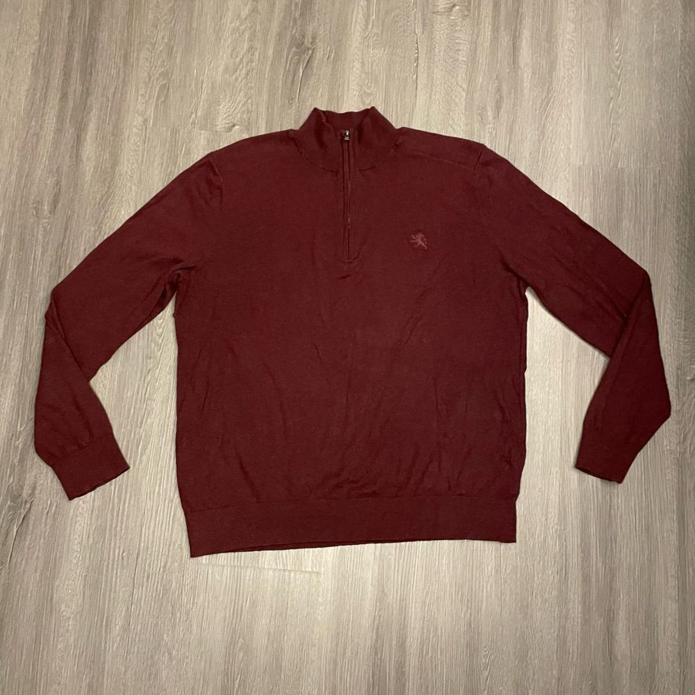 Express Mens Mock Neck Quarter Zip Sweater Cotton, Nylon, and Wool Size Large